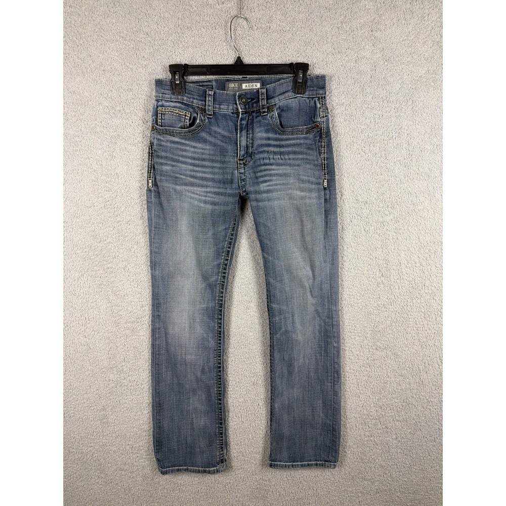 BKE Aiden Jeans Mens 30R Blue Bootleg Denim Pants Medium Wash